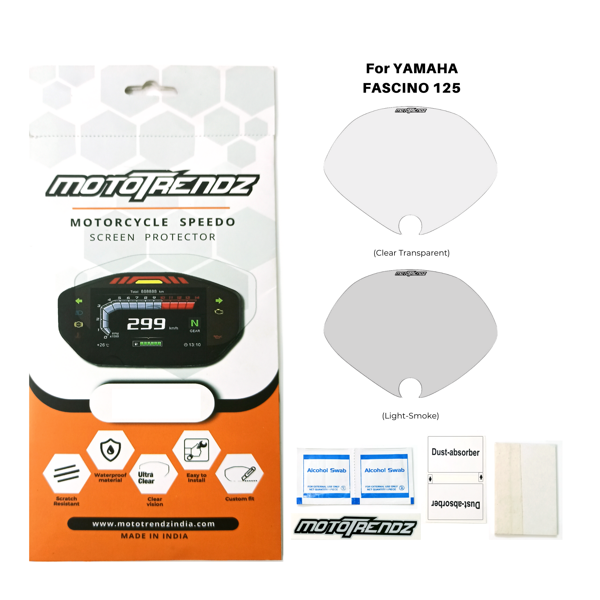 Motorcycle Speedo Screen Protector – Yamaha Fascino 125