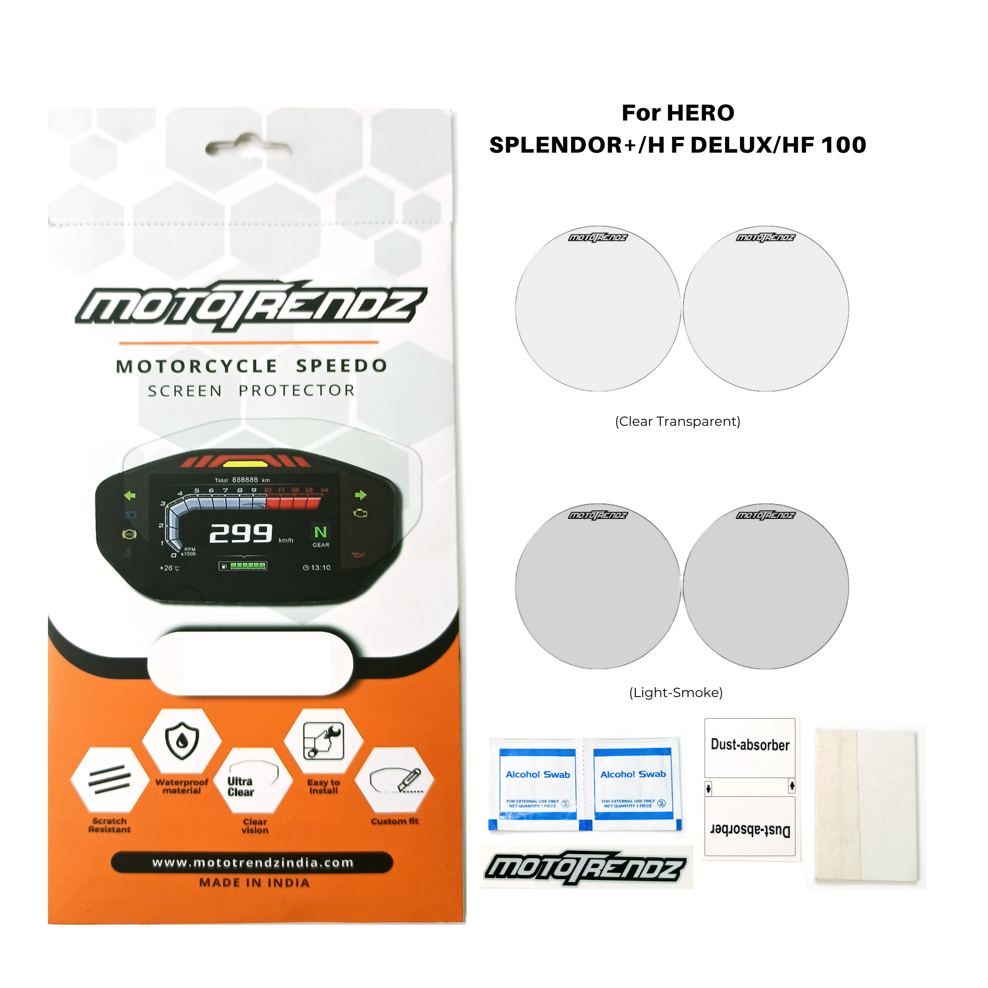 Motorcycle Speedo Screen Protector – Hero Splendor+ / HF Deluxe / HF 100