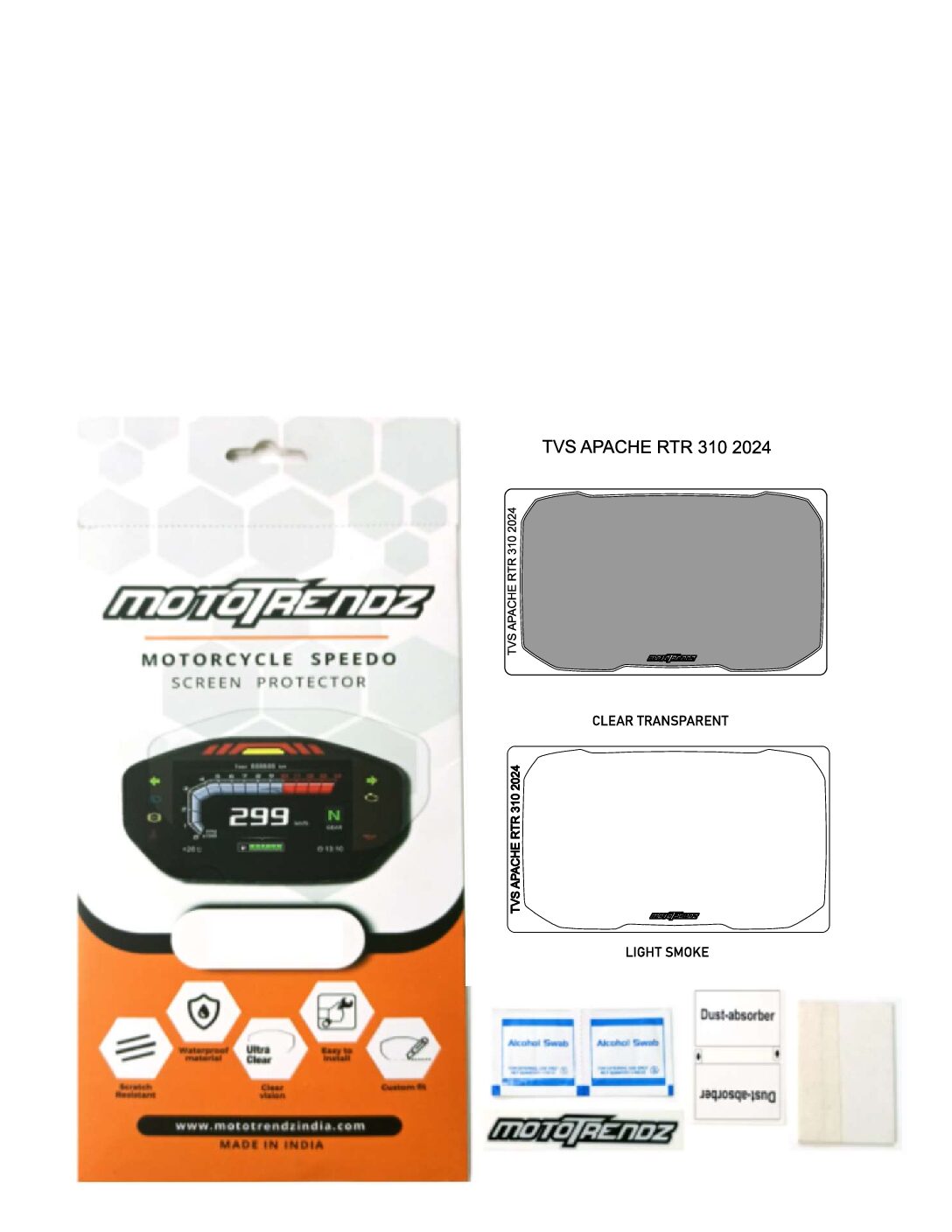 Motorcycle Speedo Screen Protector – TVS APACHE RTR 310