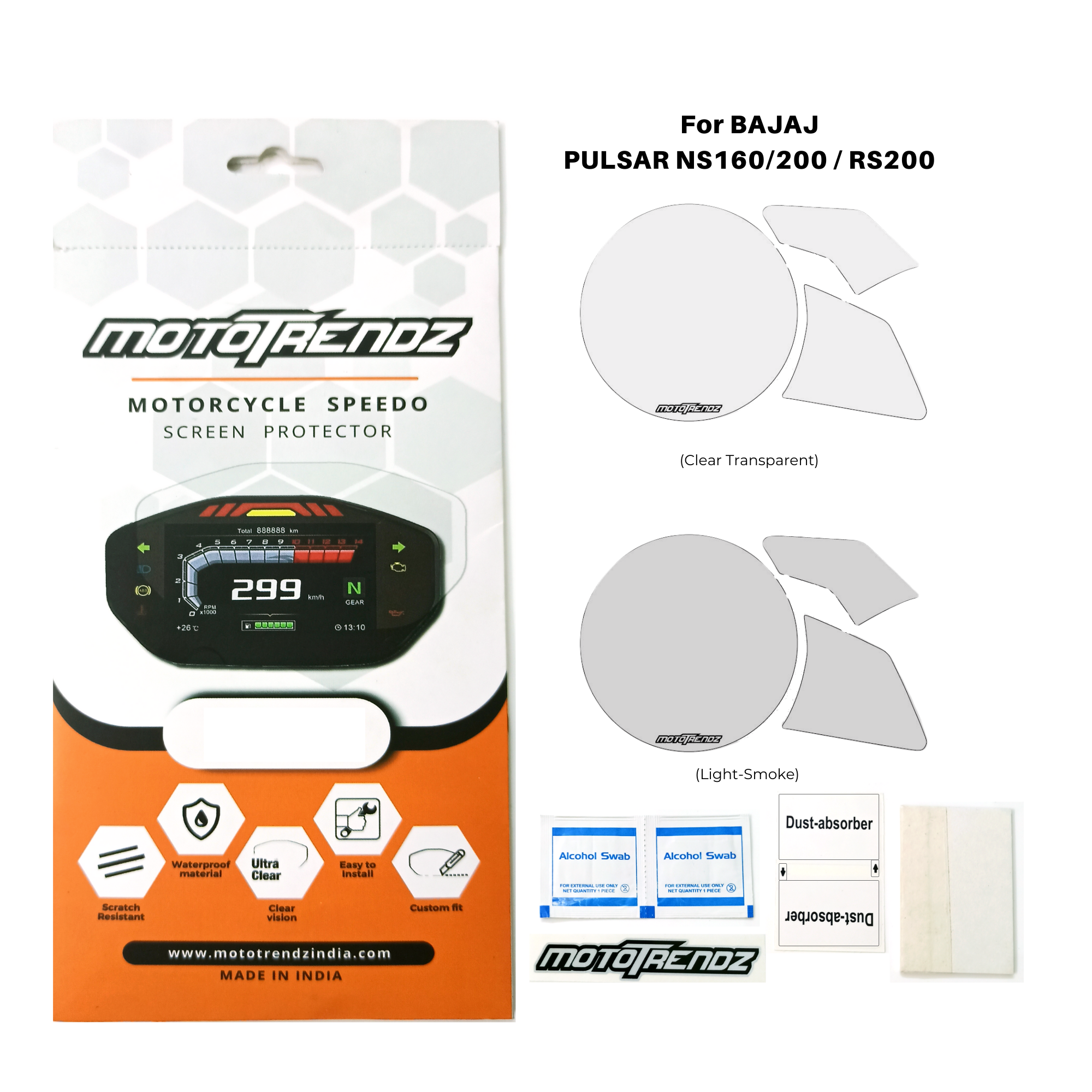 Motorcycle Speedo Screen Protector – Bajaj Pulsar NS125/160/200/RS200
